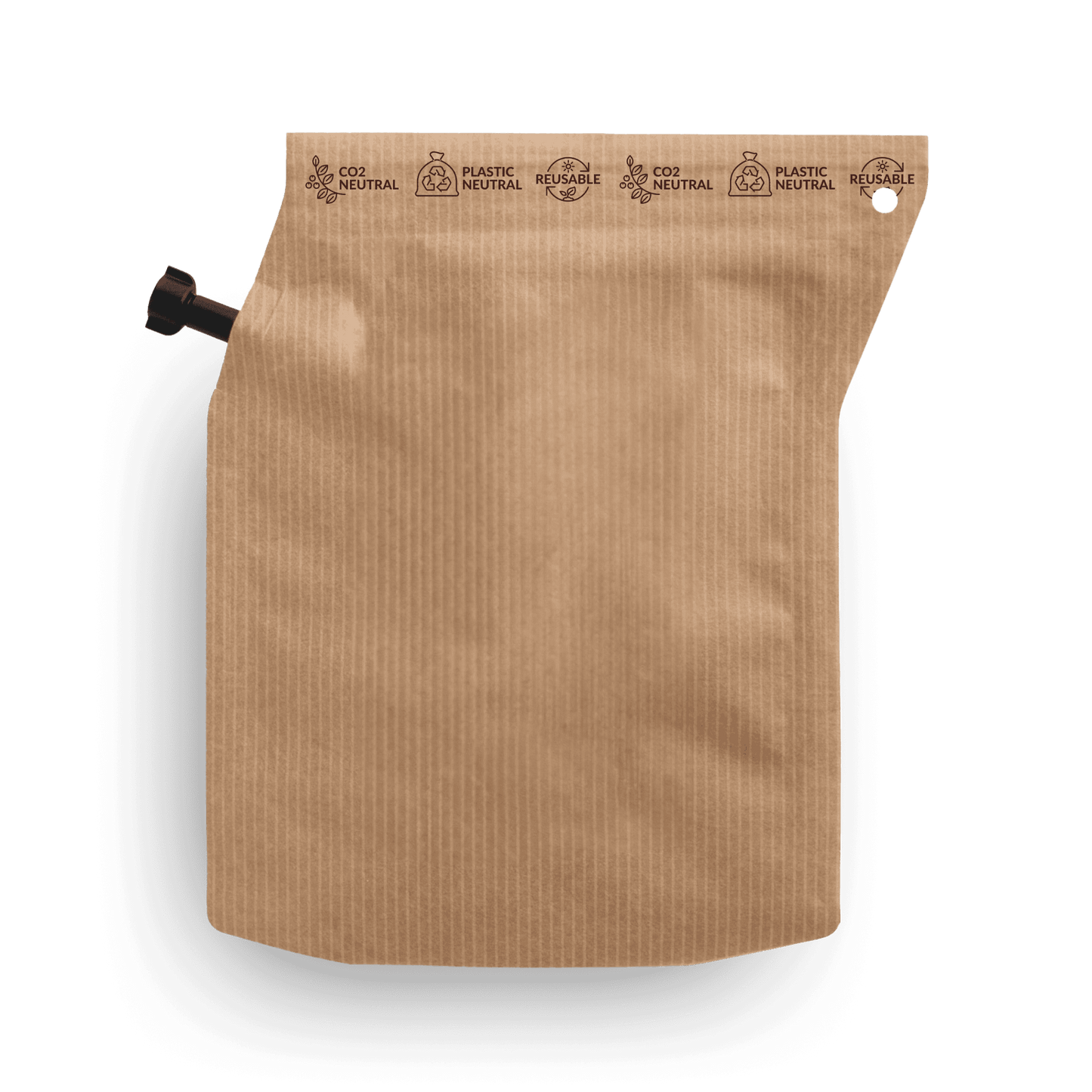 Lege Coffeebrewer verpakking in kraftzak met afsluitdop.