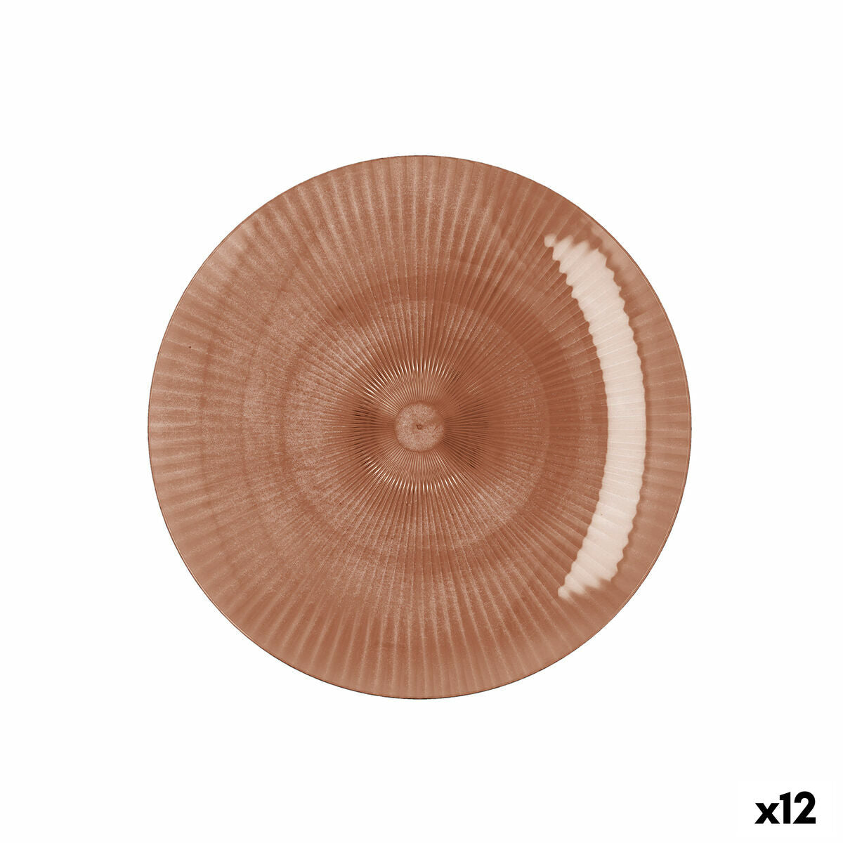 Flat Plate Quid Sunset Coral Plastic 19 cm (12 Units)-0
